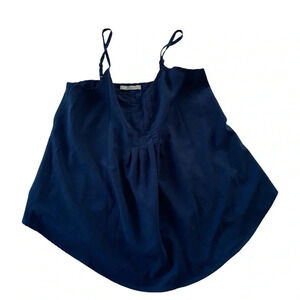 Freebird Pleated Camisole Top Curved Hem Size Medium